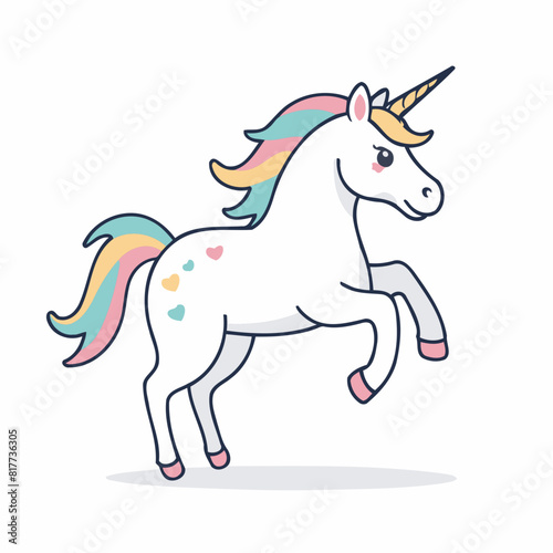 Vector illustration of a lovable Unicorn for children's picture books © meastudios
