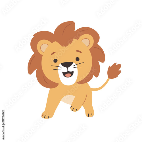 Vector illustration of a cute Lion for children story book