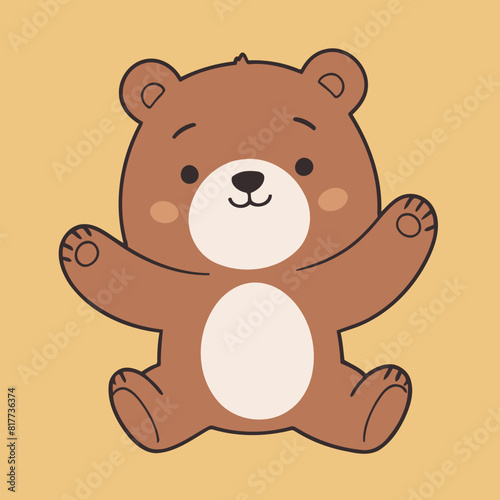 Cute vector illustration of a Bear for early readers  delight