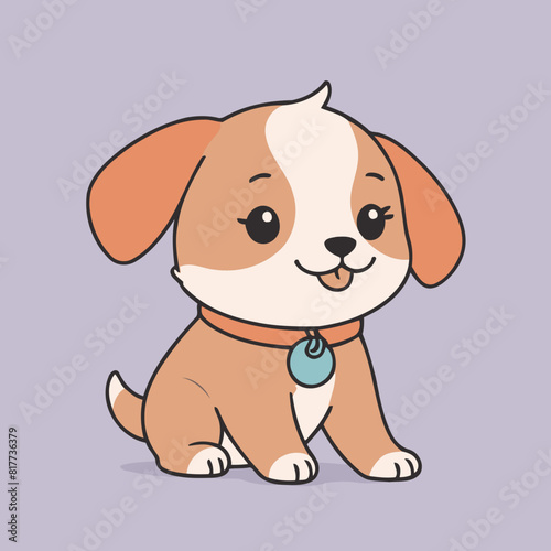 Vector illustration of a cute Puppy for toddlers story books