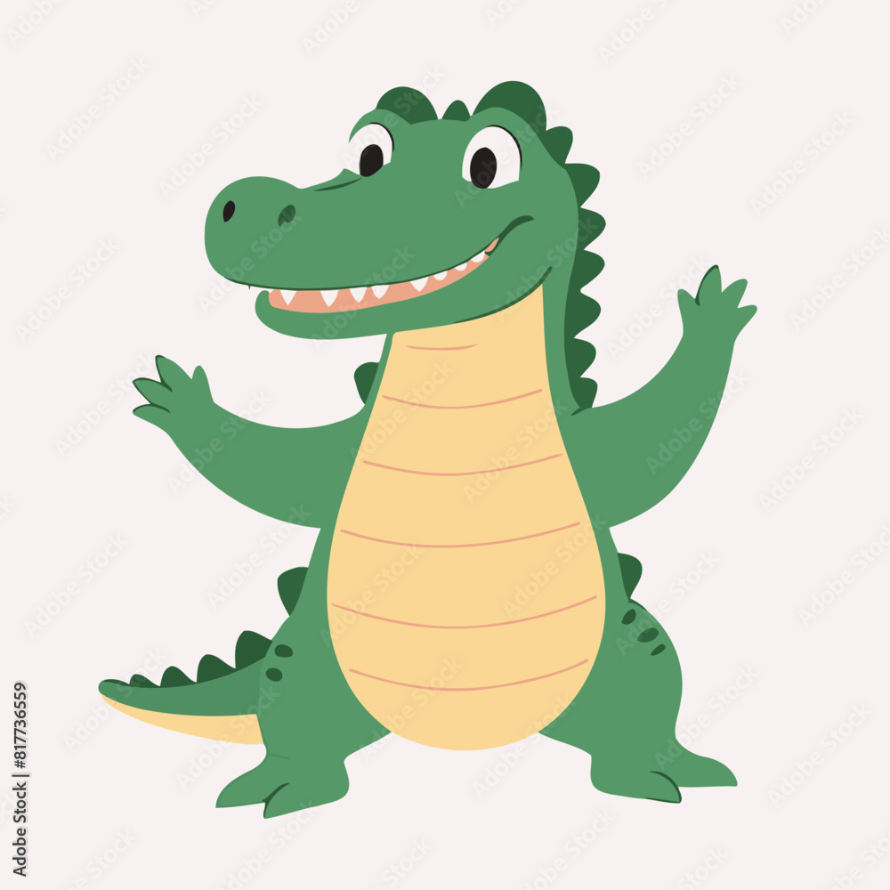 Obraz premium Vector illustration of a cute Alligator for toddlers