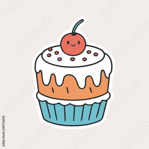 Cute vector illustration of a Cake for early readers  delight