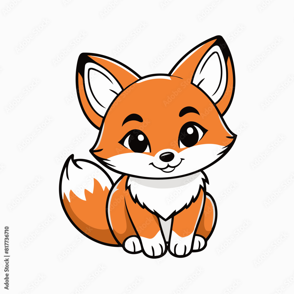 Vector illustration of a cute Fox for children Vector illustration of a cute Fox for children