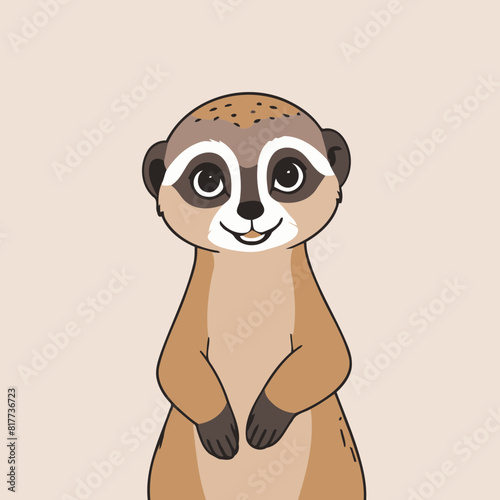 Cute vector illustration of a Meerkat for youngsters' picture books