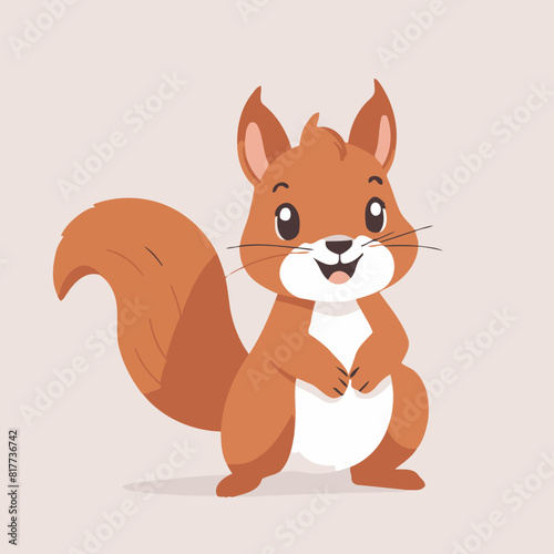 Cute vector illustration of a Squirrel for kids books
