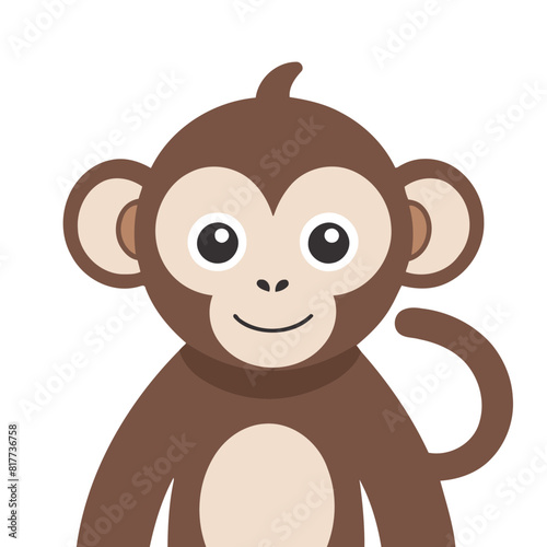 Cute Monkey for toddlers story books vector illustration