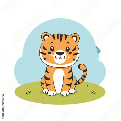 Cute Tiger for children vector illustration