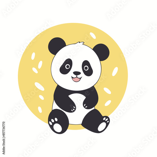 Cute Panda vector illustration for children