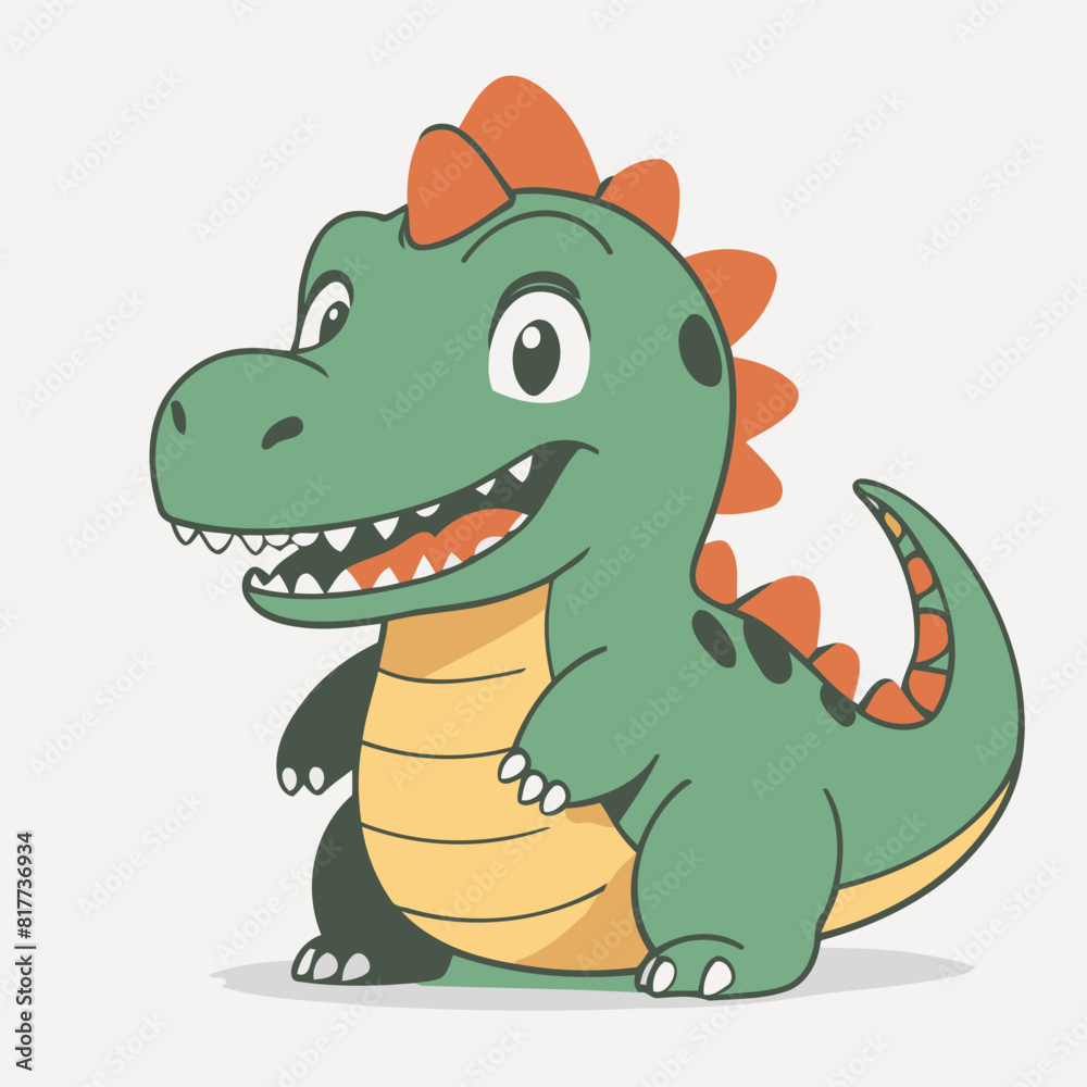 Cute vector illustration of a Dino for toddlers' playful adventures Cute vector illustration of a Dino for toddlers' playful adventures