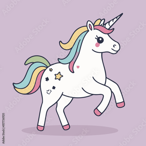 Cute Unicorn for kids books vector illustration