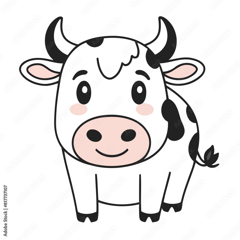 Vector illustration of a cute Cow for kids Vector illustration of a cute Cow for kids