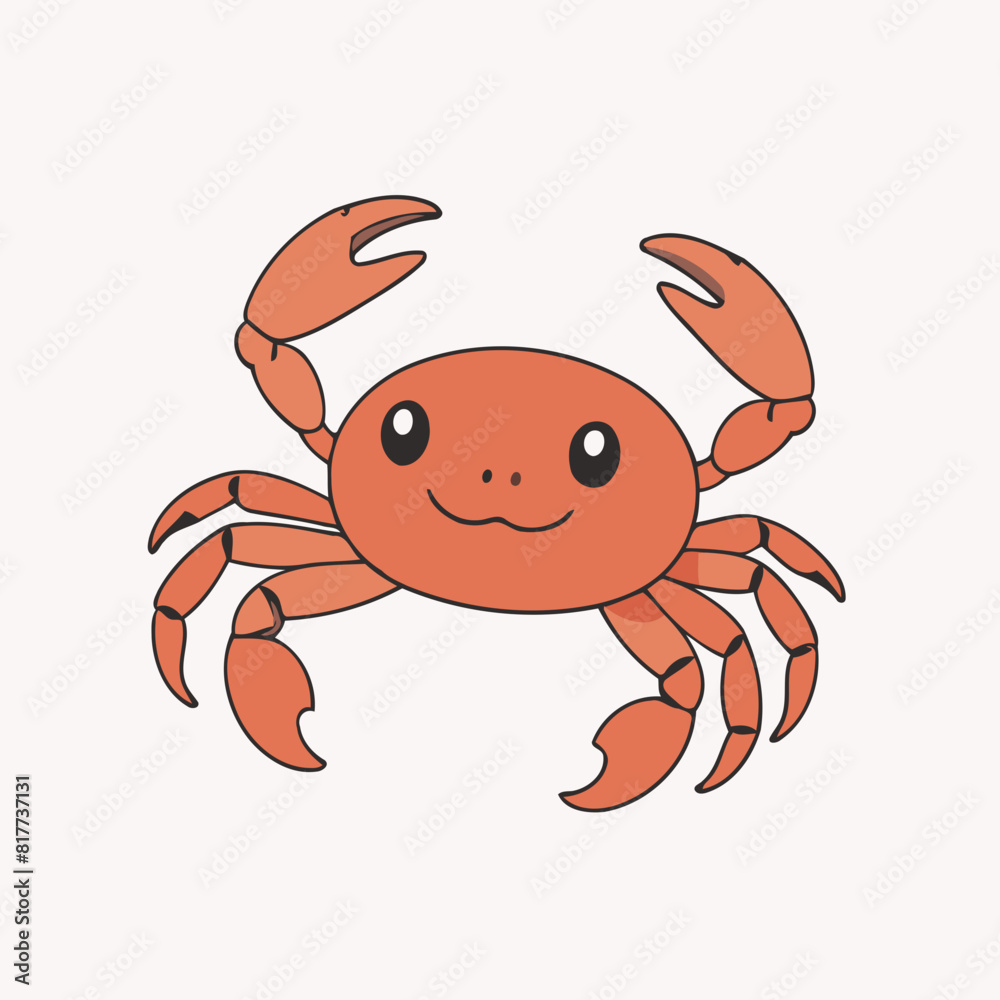 Fototapeta premium Cute Crab for children story book vector illustration