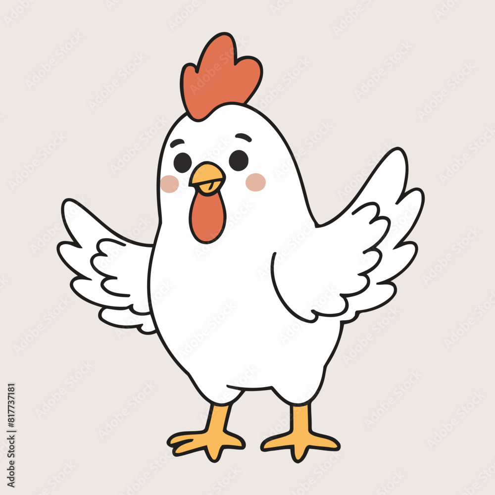 Vector illustration of an enchanting Chicken for kids' storytelling Vector illustration of an enchanting Chicken for kids' storytelling