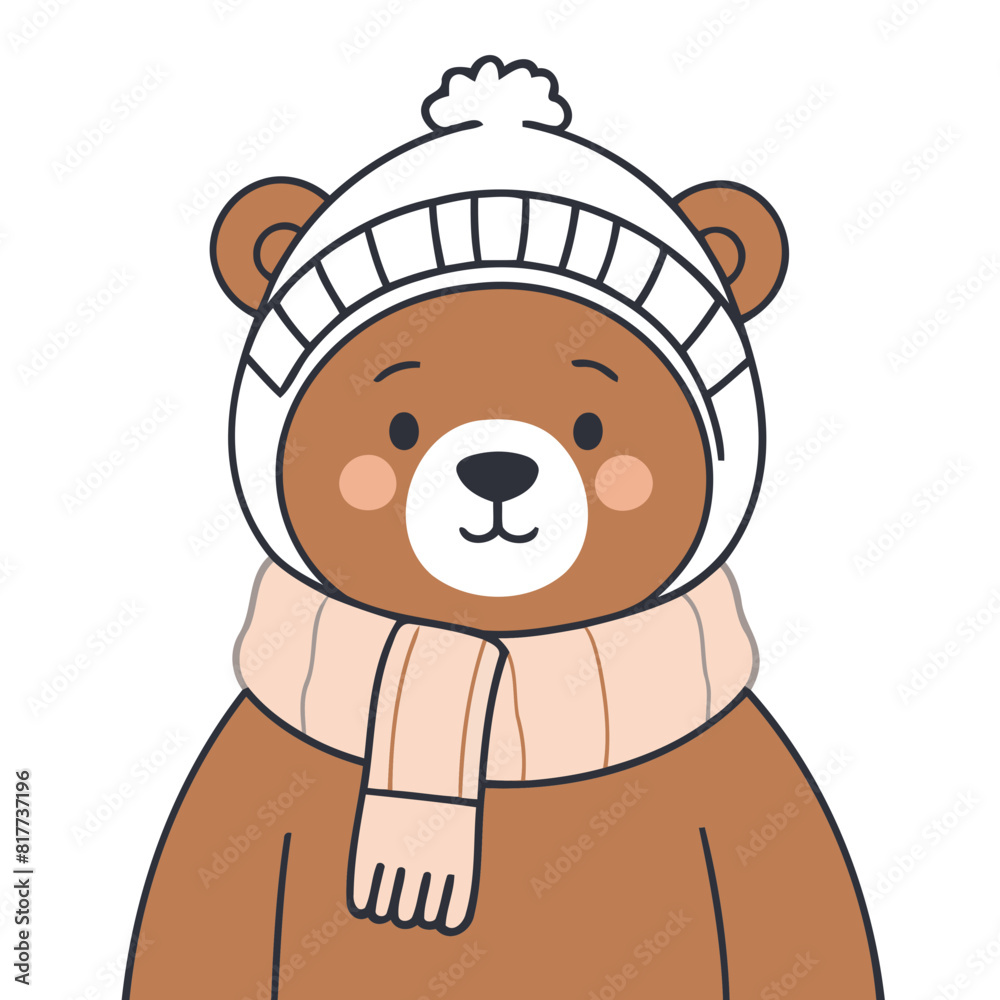Cute vector illustration of a Bear for kids Cute vector illustration of a Bear for kids