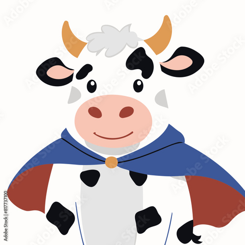Vector illustration of a playful Cow for preschoolers' storytime