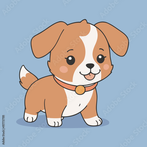 Cute vector illustration of a Puppy for kids  reading time