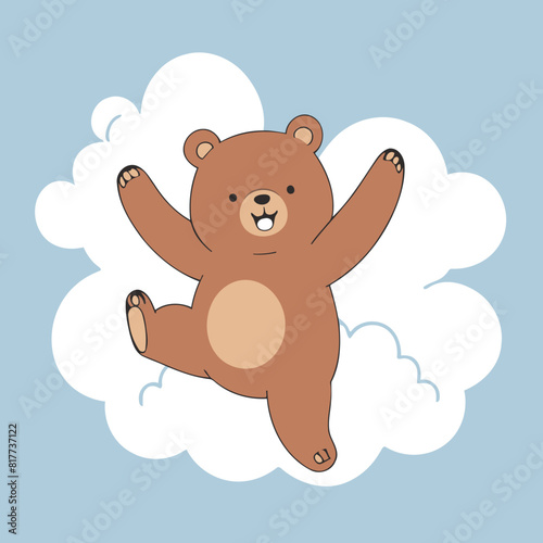 Vector illustration of a playful Bear for preschoolers' storytime
