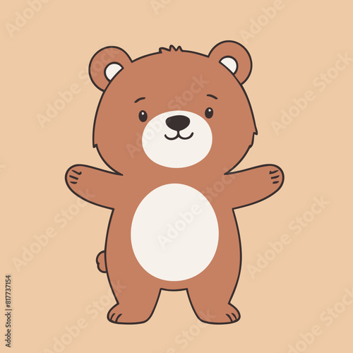 Cute vector illustration of a Bear for kids