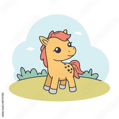 Vector illustration of a sweet Horse for youngsters' imaginative journeys