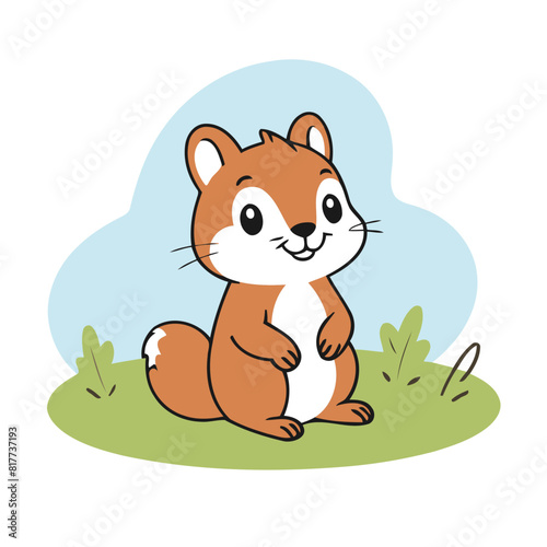 Vector illustration of a sweet Squirrel for youngsters' imaginative journeys