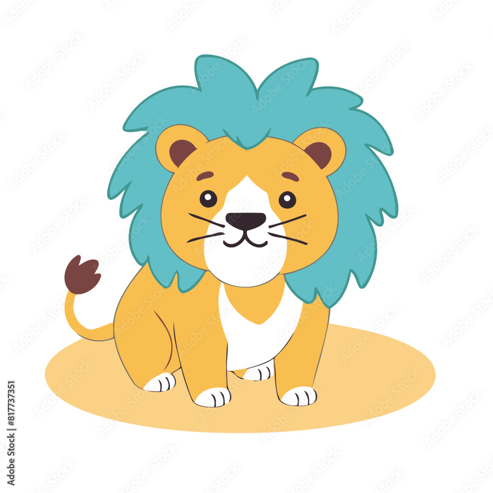 Vector illustration of an endearing Lion for kids' bedtime stories Vector illustration of an endearing Lion for kids' bedtime stories