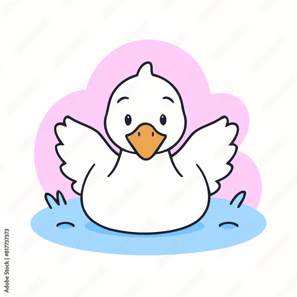 Cute vector illustration of a Swan for youngsters' picture books Cute vector illustration of a Swan for youngsters' picture books