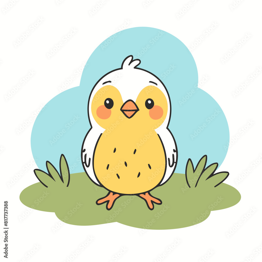 Fototapeta premium Cute Bird for children's books vector illustration