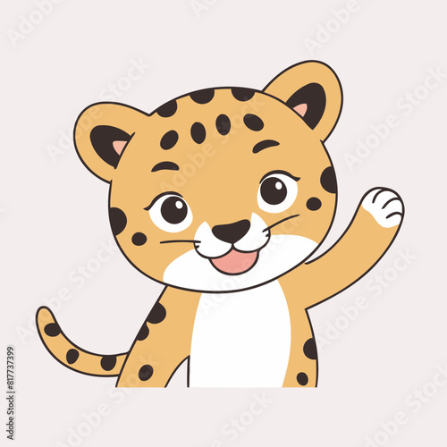 Cute vector illustration of a Cheetah for youngsters' imaginative stories