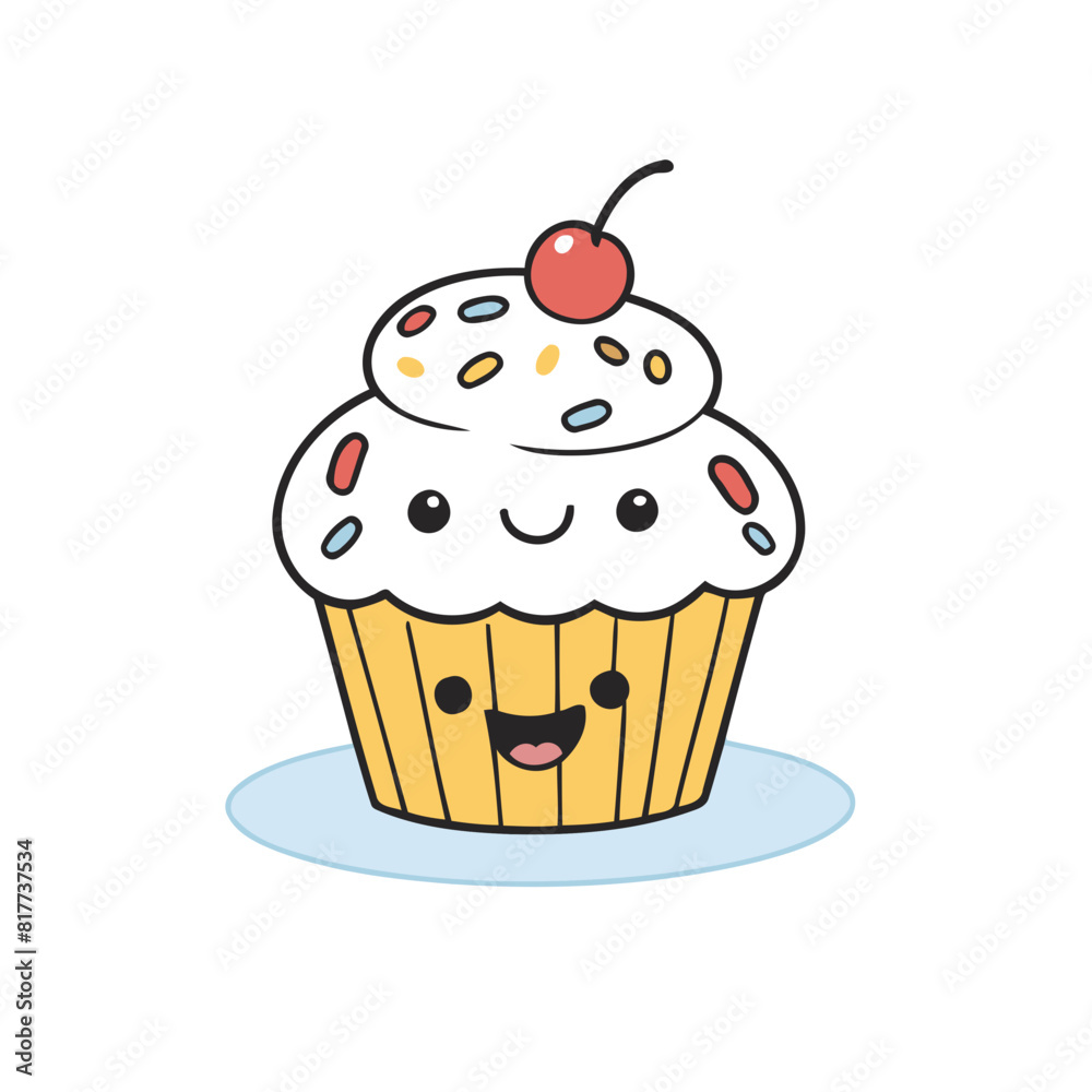 Cute Cupcake for toddlers' playful adventures vector illustration Cute Cupcake for toddlers' playful adventures vector illustration