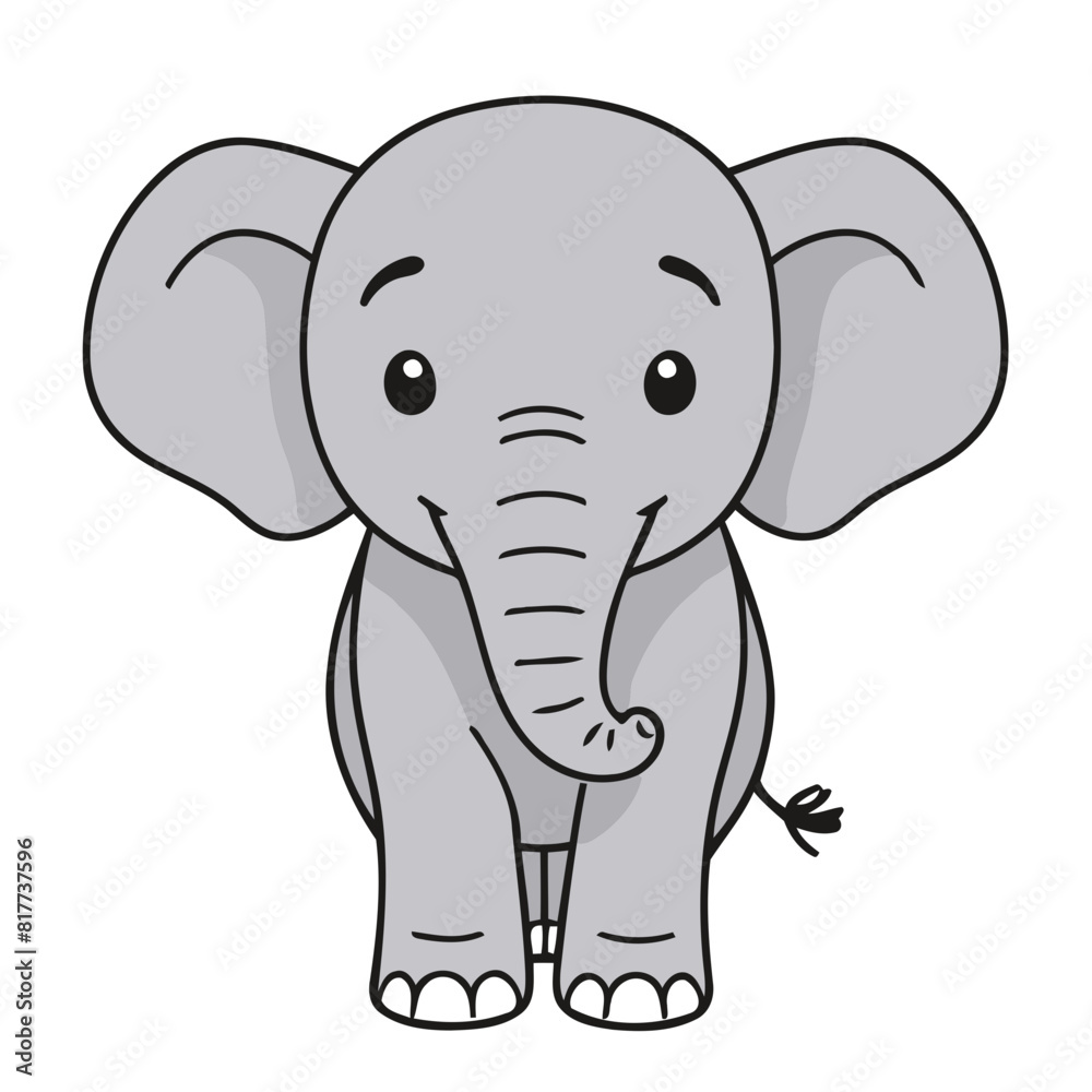 Vector illustration of a delightful Elephant for early readers' enjoyment Vector illustration of a delightful Elephant for early readers' enjoyment