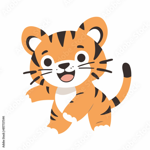 Cute vector illustration of a Tiger for youngsters' picture books