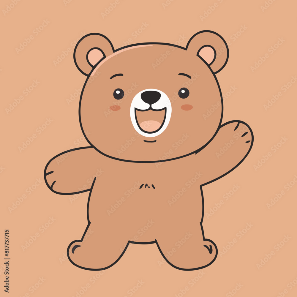 Obraz premium Vector illustration of a friendly Bear for little ones' joyful exploration