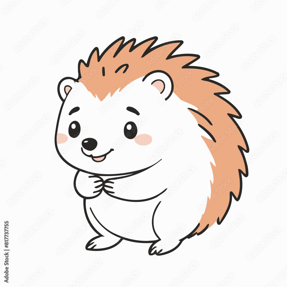 Vector illustration of a charming Hedgehog for toddlers' learning adventures Vector illustration of a charming Hedgehog for toddlers' learning adventures