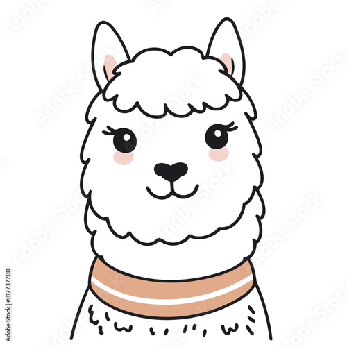 Vector illustration of a charming Alpaca for toddlers' learning adventures