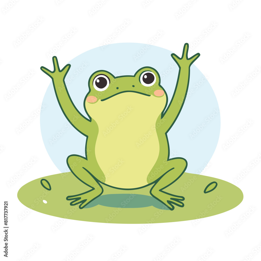 Fototapeta premium Cute Frog vector illustration for little ones' bedtime routines