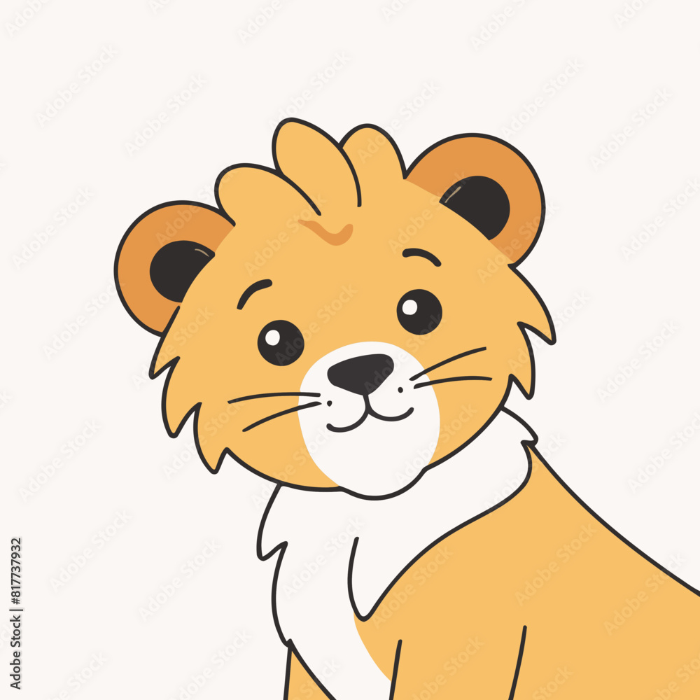 Fototapeta premium Cute Lion for kids story book vector illustration