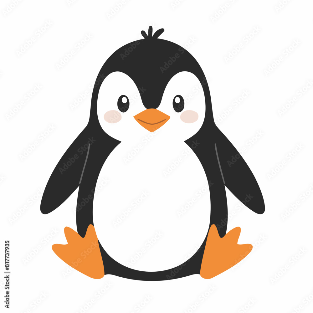 Obraz premium Vector illustration of a cute Penguin for kids story book
