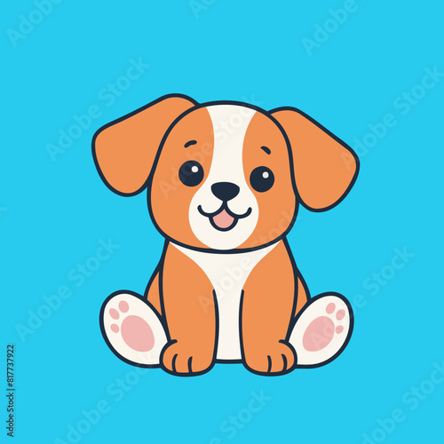 Vector illustration of a cute Puppy for toddlers story books