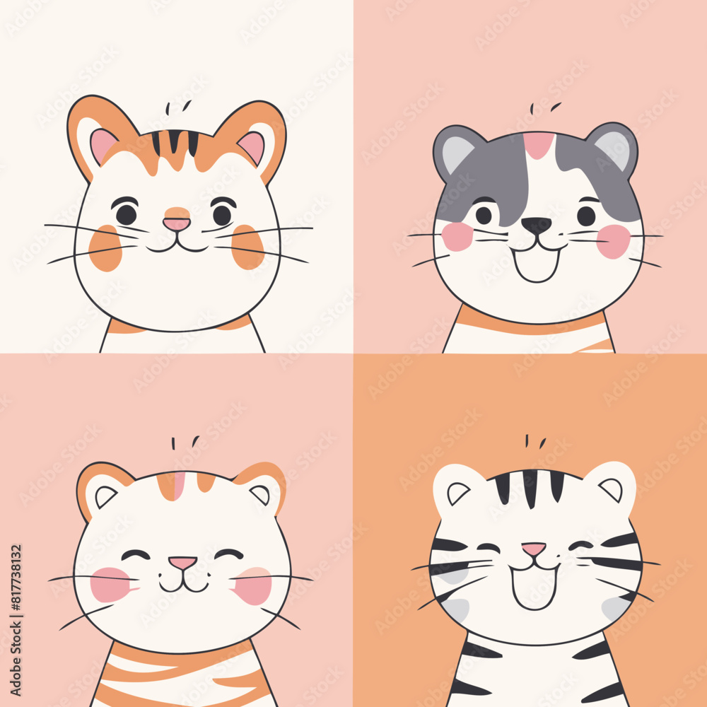 Cute Tiger for children story book vector illustration