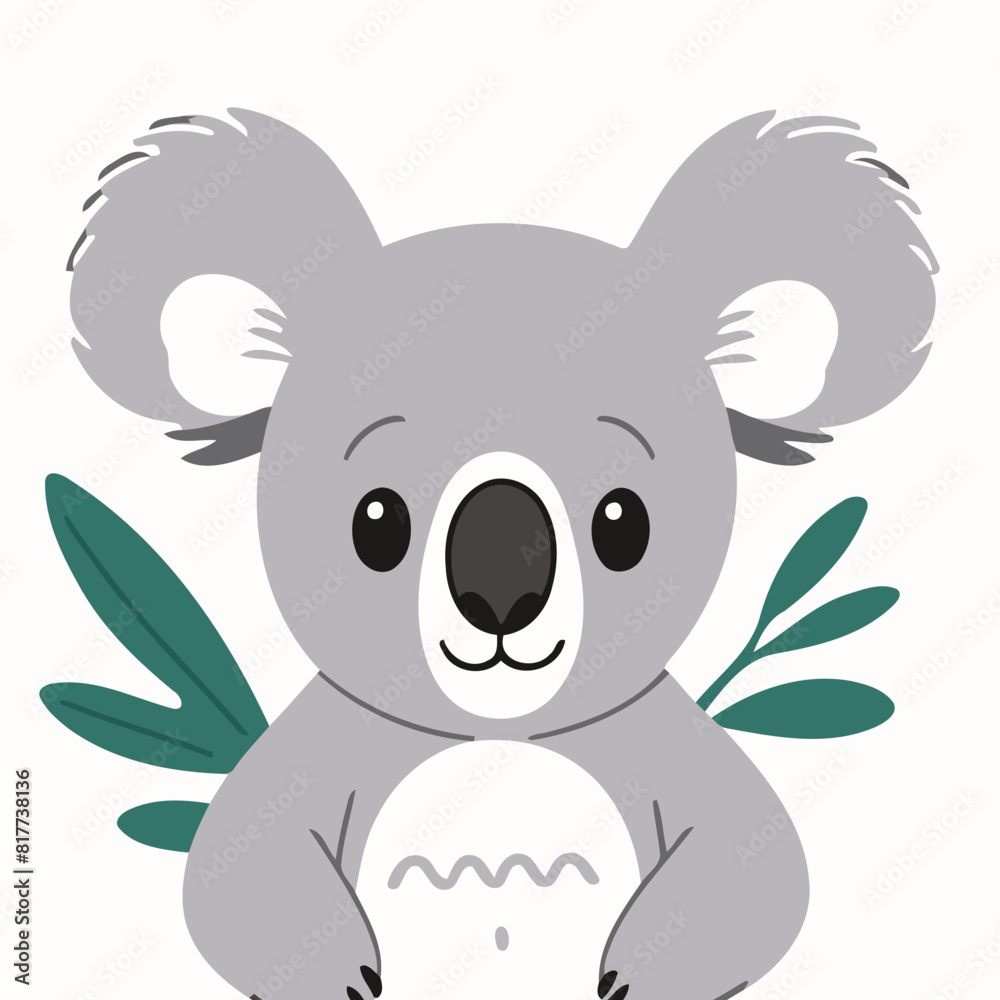 Fototapeta premium Vector illustration of a charming Koala for toddlers' learning adventures