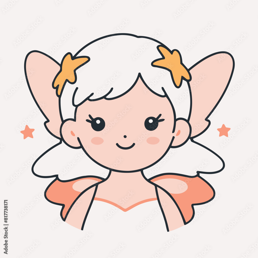 Vector illustration of a cute Fairy for children book Vector illustration of a cute Fairy for children book
