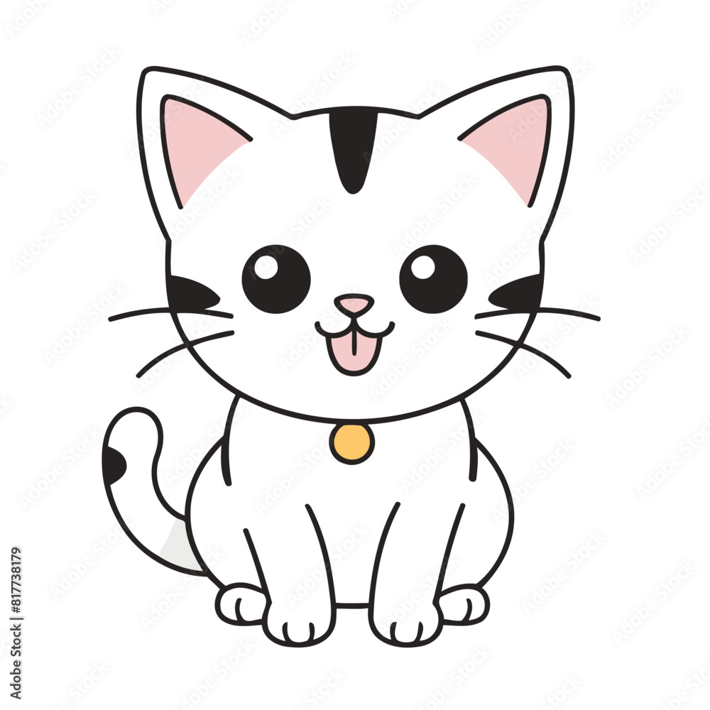 Cute vector illustration of a Kitten for toddlers Cute vector illustration of a Kitten for toddlers