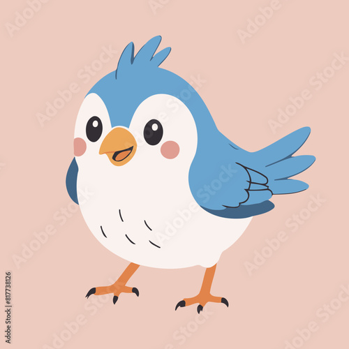 Vector illustration of an endearing Bird for kids' bedtime stories