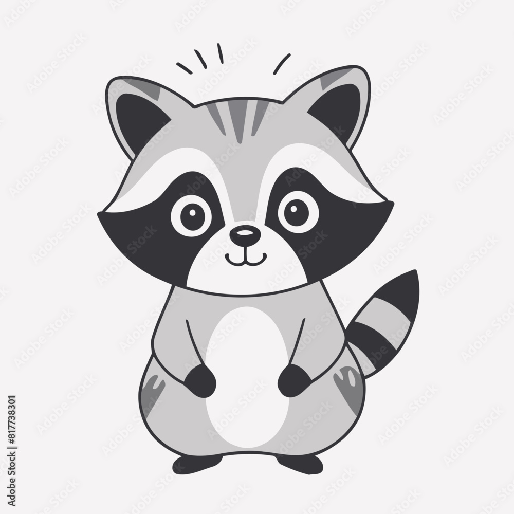 Cute Raccoon for young readers' picture book vector illustration Cute Raccoon for young readers' picture book vector illustration