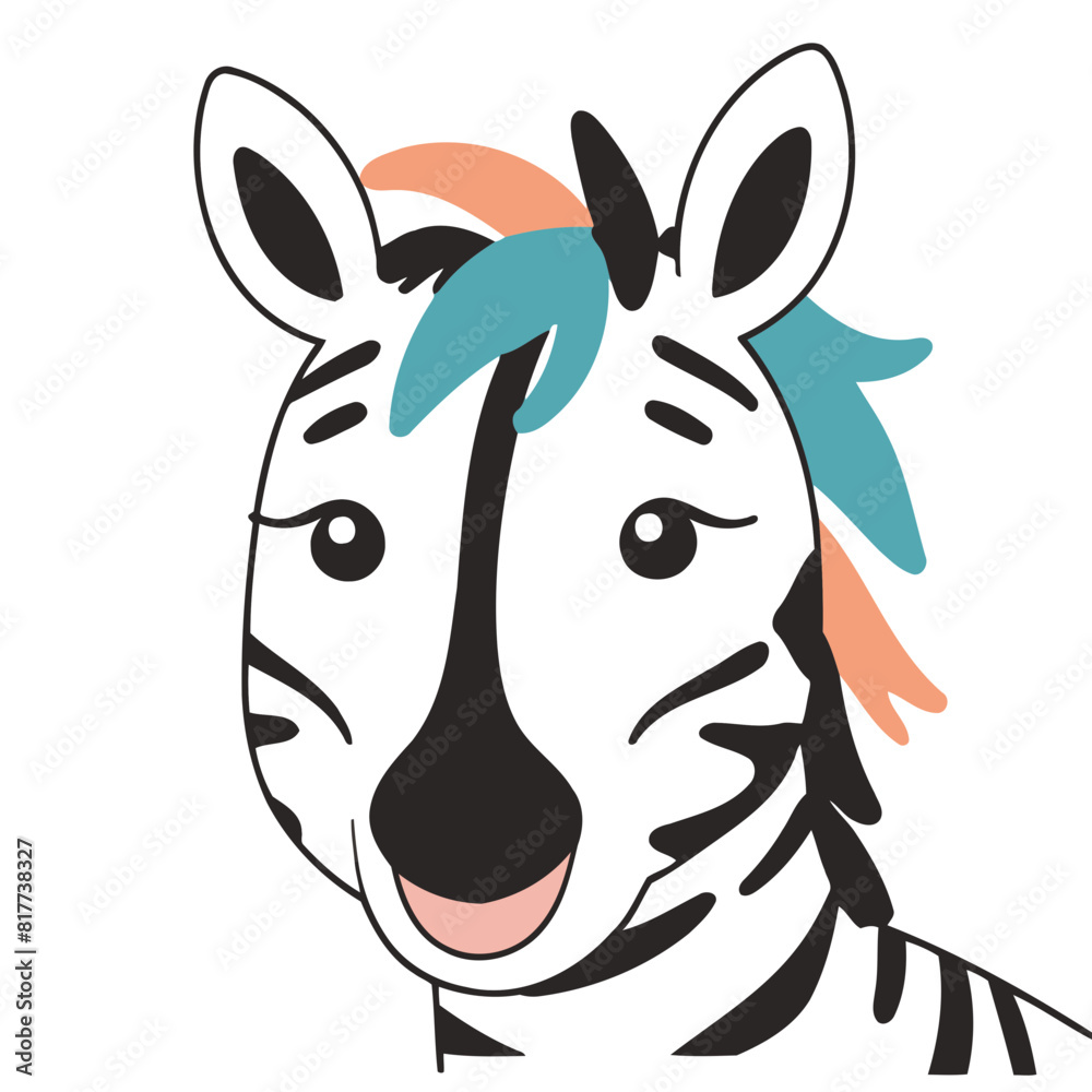 Cute Zebra for children's literature vector illustration Cute Zebra for children's literature vector illustration