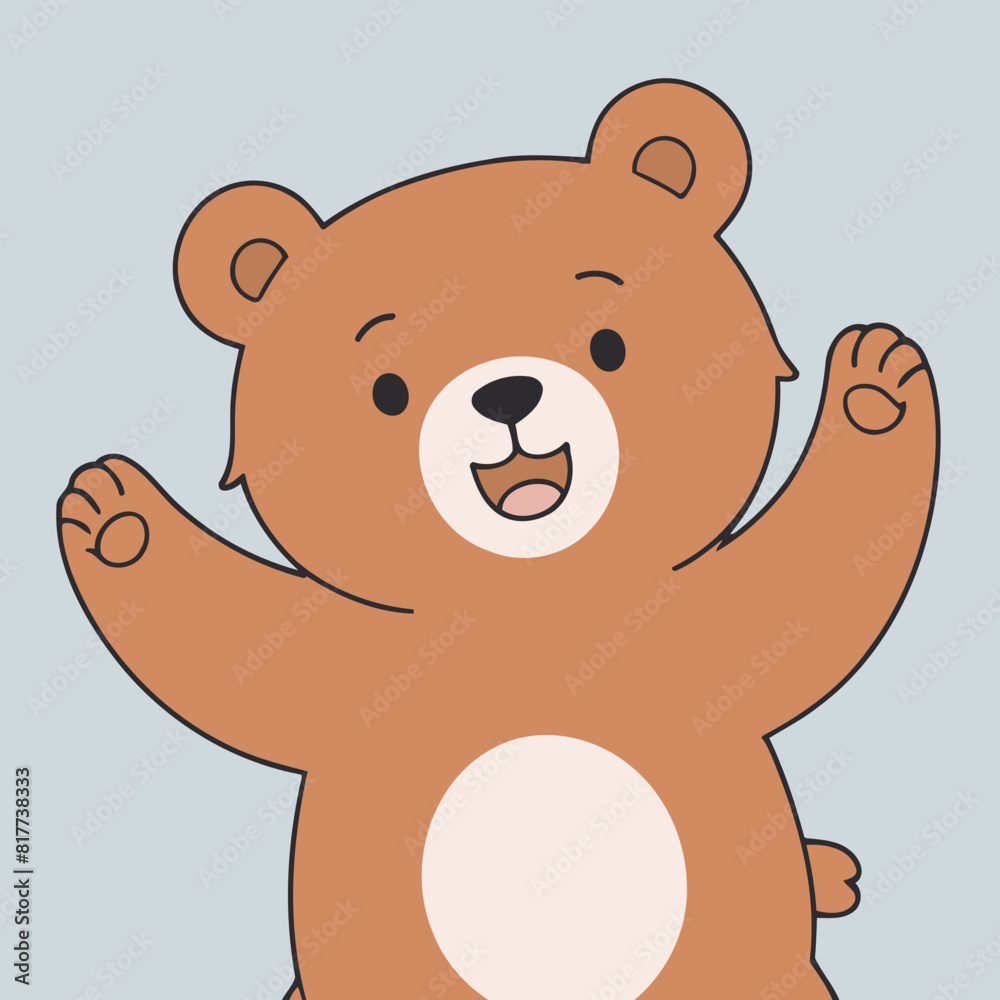 Vector illustration of a charming Bear for toddlers' learning adventures Vector illustration of a charming Bear for toddlers' learning adventures