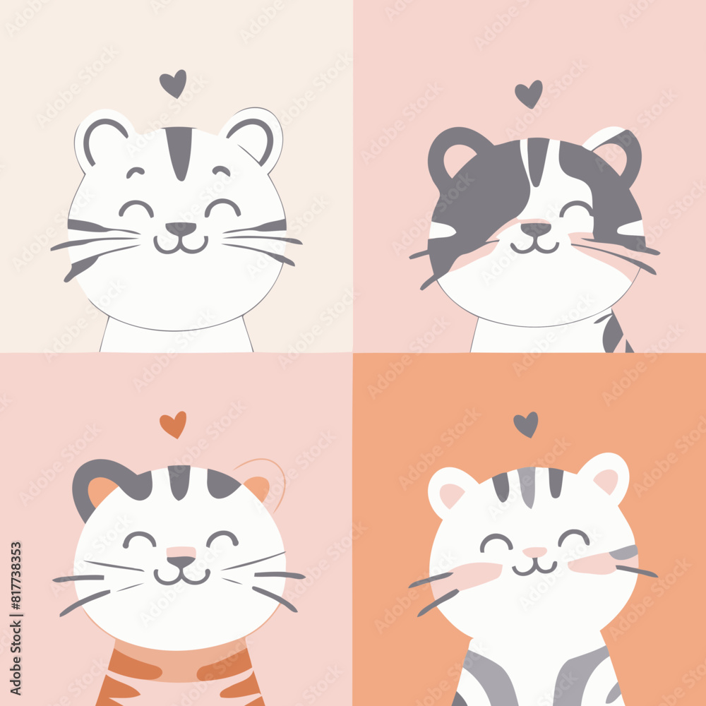 Cute Tiger vector illustration of a for toddlers books