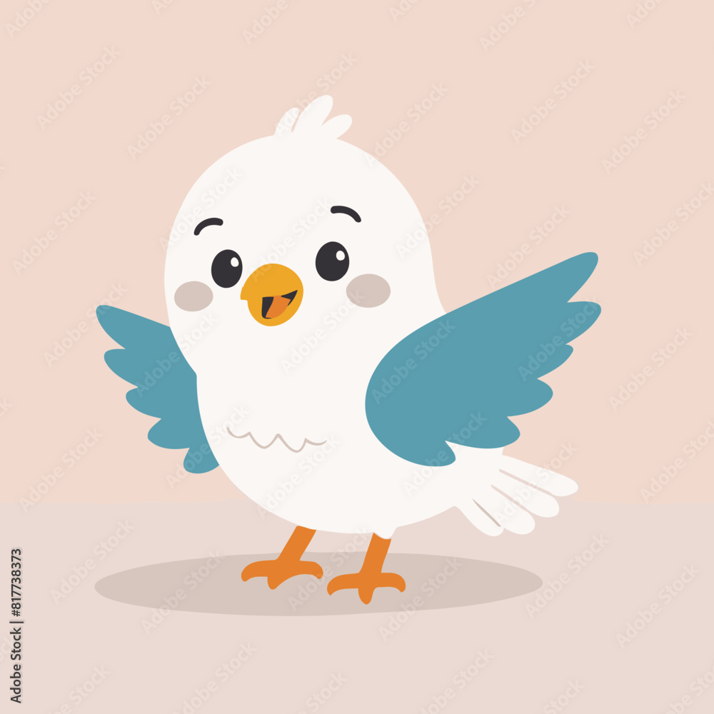 Vector illustration of an endearing Bird for kids' bedtime stories