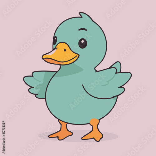 Vector illustration of a playful Duck for preschoolers' storytime