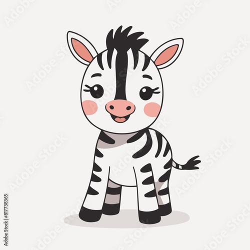 Cute Zebra for young readers  picture book vector illustration